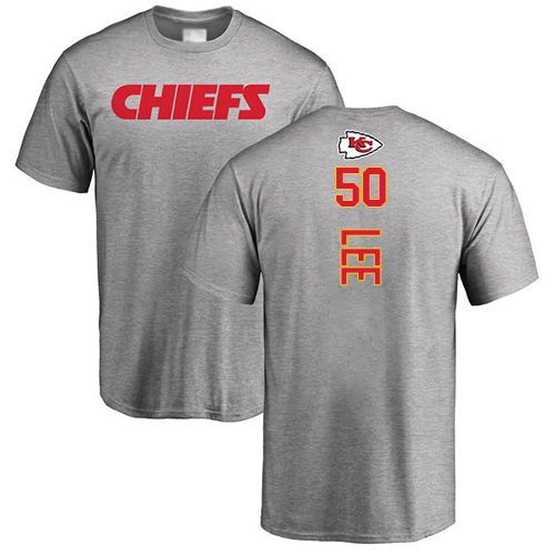 Men Kansas City Chiefs #50 Lee Darron Ash Backer NFL T Shirt->nfl t-shirts->Sports Accessory